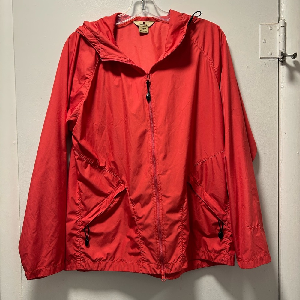 Vintage Woolrich Red Windbreaker Jacket – Lightweight, Hooded, Women's Outerwear